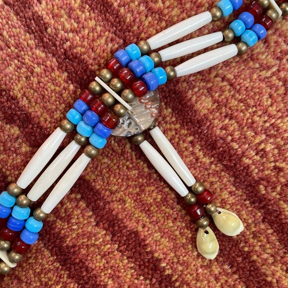 Authentic handcrafted bone hairpipe Native American Indian choker regalia NWOT - Picture 5 of 10